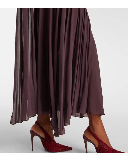 Vestido Midi Translucido Drapeado Magda Butrym de color Purple