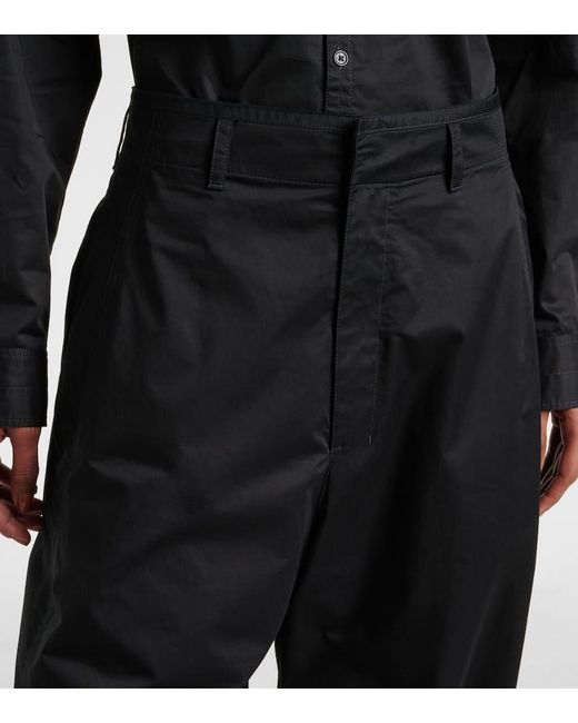 Pantalones Barrel De Saten De Algodon Lemaire de color Blue