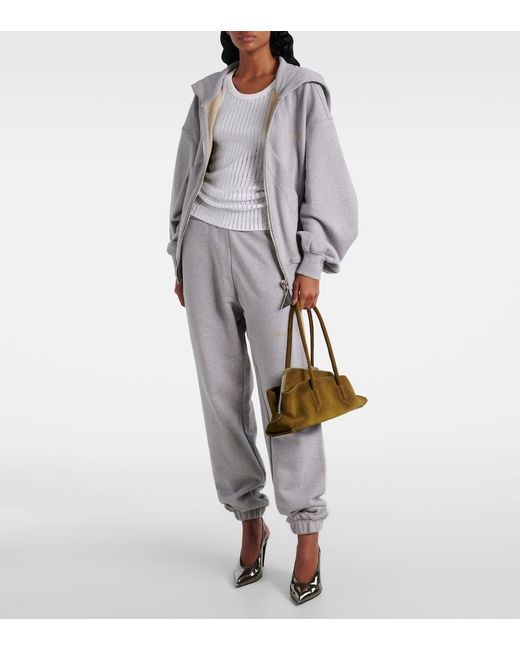 The Attico Metallic La Passeggiata Small Suede Tote Bag