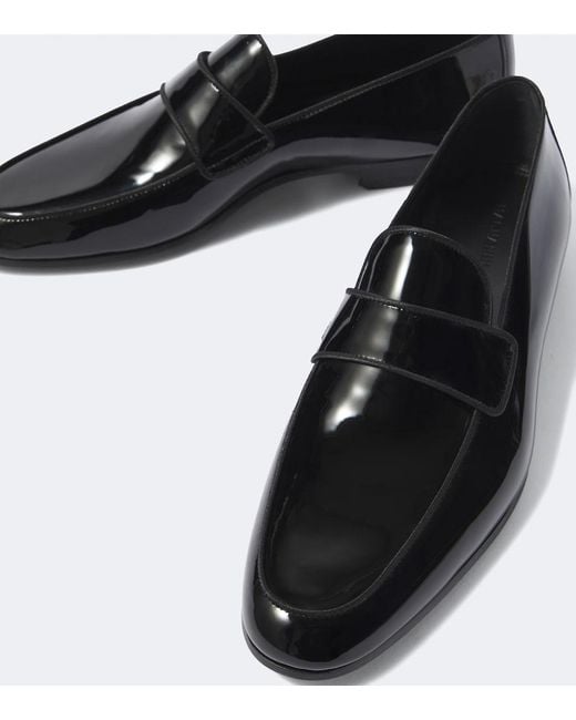 Magnanni Shoes Black Patent Leather Loafers for men