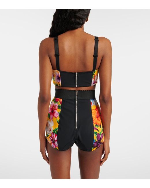 Dolce & Gabbana Multicolor Floral Silk-Blend Crop Top