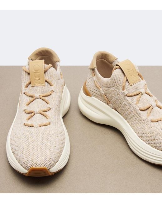 Tod's White Knitted Sneakers