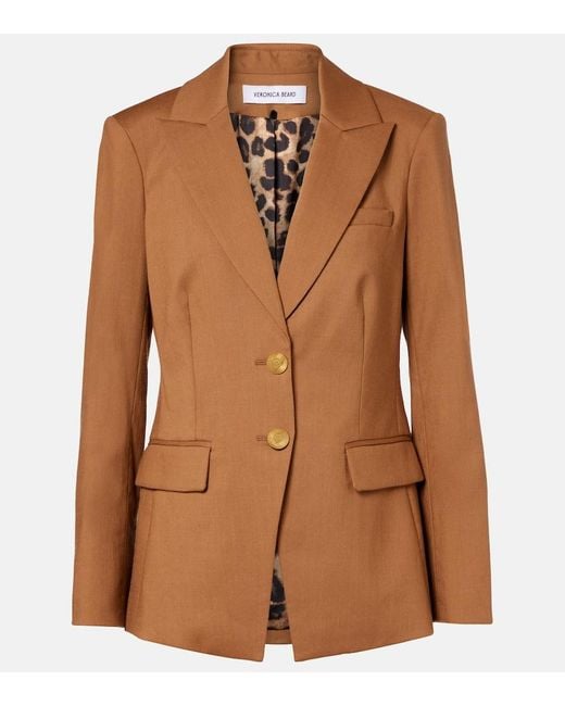 Blazer Izara De Lana Veronica Beard de color Brown