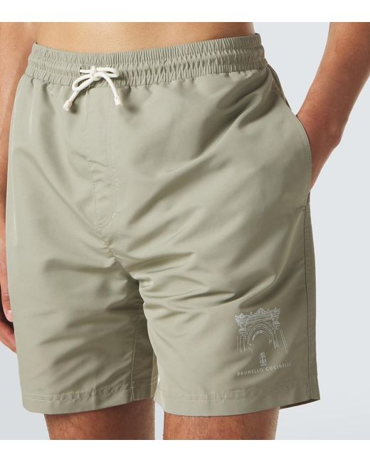 Brunello Cucinelli Natural Swim Trunks for men