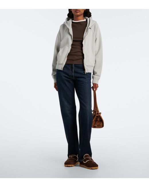 Prada Brown Shearling-Lined Suede Mules