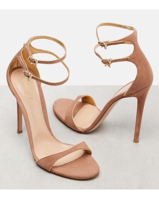 Gianvito Rossi Natural 110 Suede Sandals