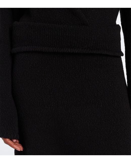 AYA MUSE Black Ken Cotton Midi Skirt