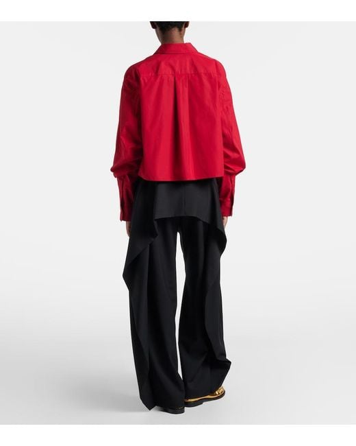 Loewe Blue Draped Wool Wide-Leg Pants