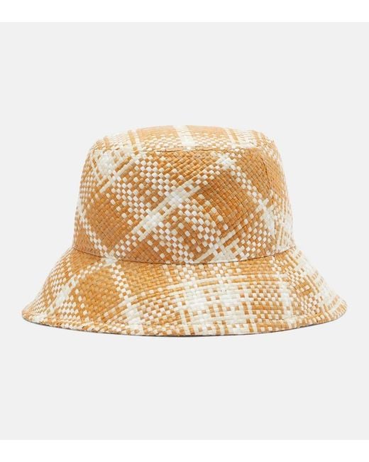 Burberry Natural Raffia-Effect Bucket Hat