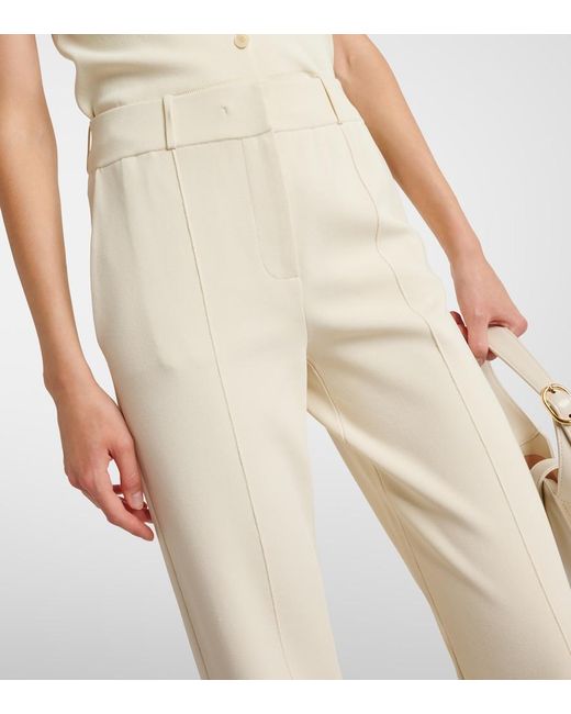 Joseph White Milano Mid-Rise Straight Pants