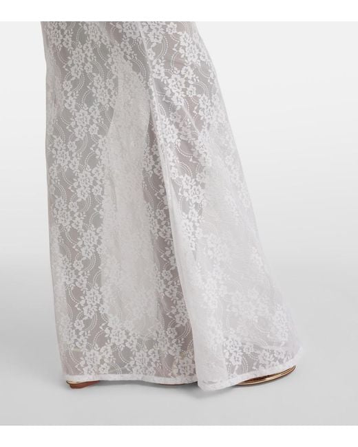 Bananhot White Adel Sheer Lace Maxi Dress