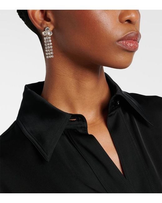 Jil Sander White Crystal-Embellished Earrings