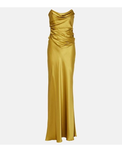 The Sei Metallic Silk Satin Bustier Gown