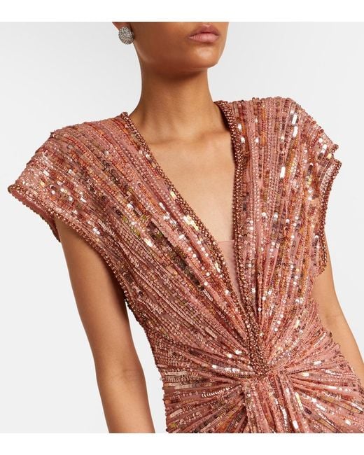 Jenny Packham Pink Zola Embellished Gown