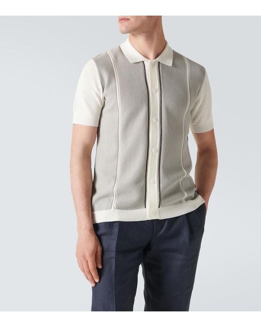 Orlebar Brown White Tiernan Ripley Knitted Cotton Shirt for men