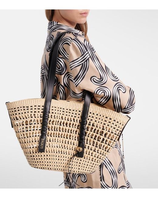 Loewe Metallic Paula's Ibiza Braid Medium Basket Bag
