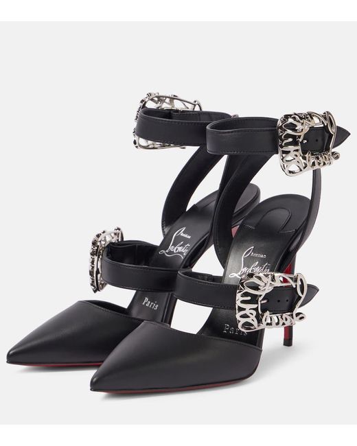 Christian Louboutin Black Giddylina 100 Leather Pumps
