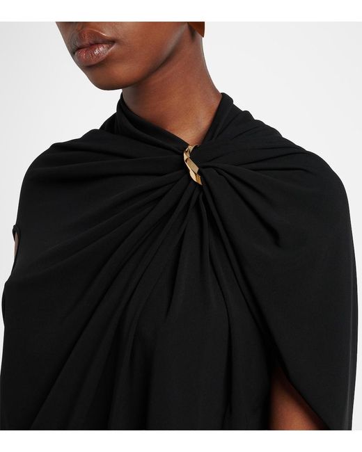 Sportmax Black Draped Crepe Minidress