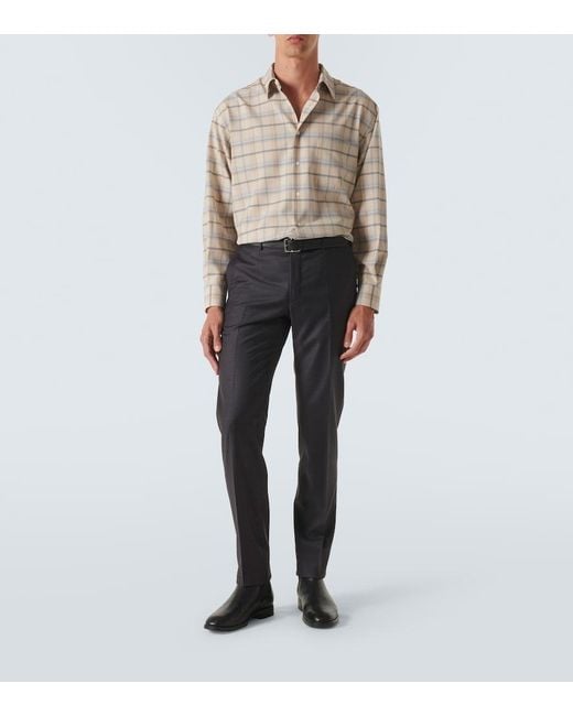 Slowear Gray Virgin Wool Tapered Pants for men