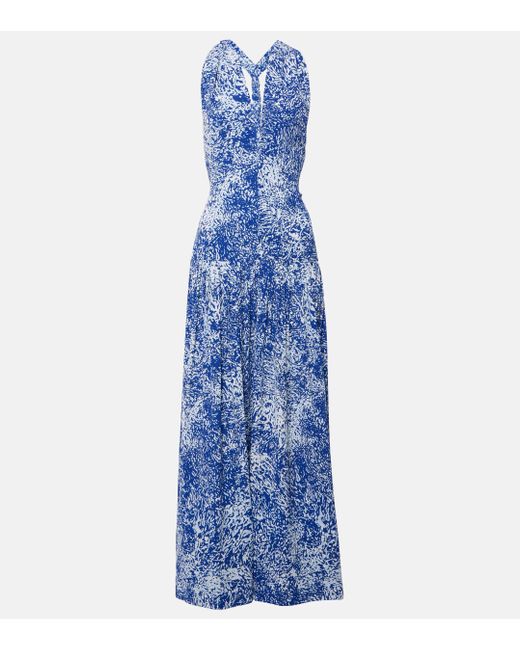 Proenza Schouler Blue Simone Printed Maxi Dress