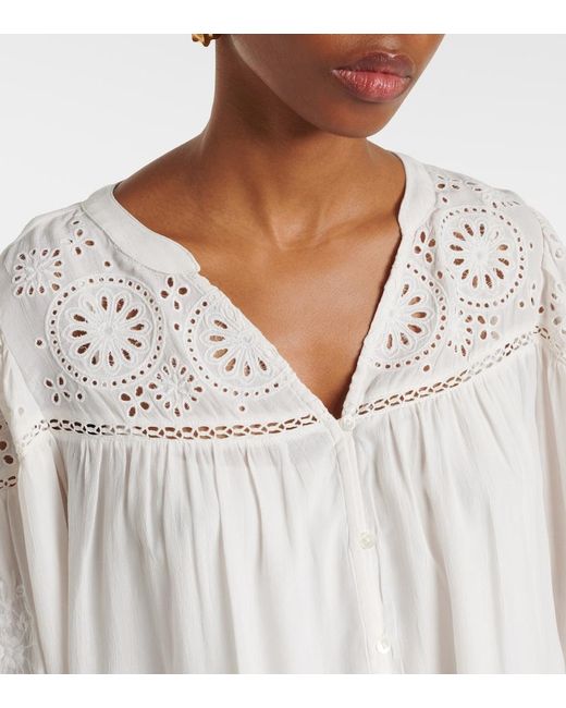 Velvet White Libby Open-Knit Blouse