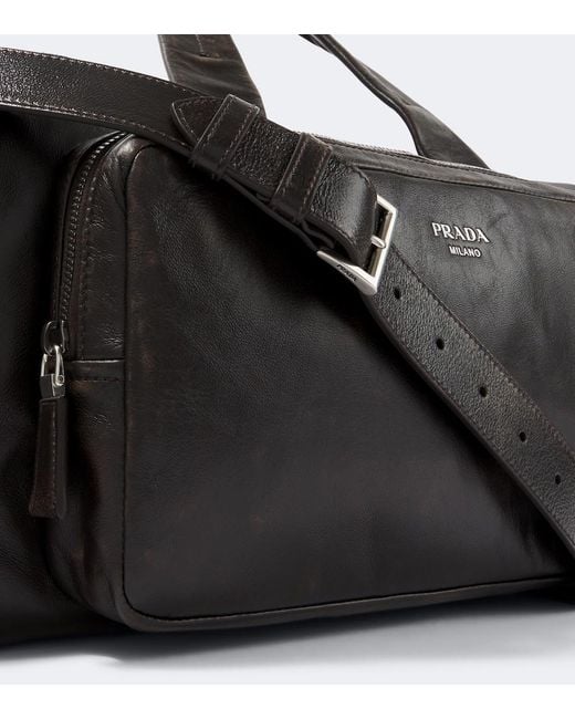 Prada Weekender Aus Leder in Black für Herren