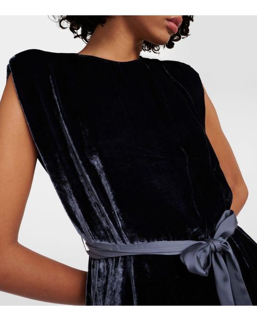 Velvet Black Midikleid Kandace Aus Samt
