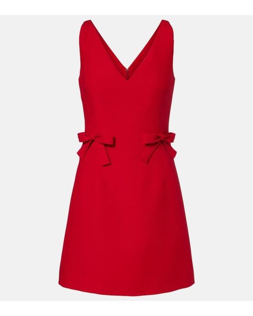 Valentino Red Crepe Couture Bow-Detail Minidress