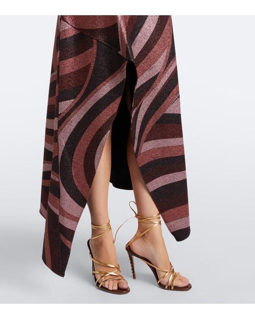 Emilio Pucci Brown Iride Lurex Jersey Midi Dress