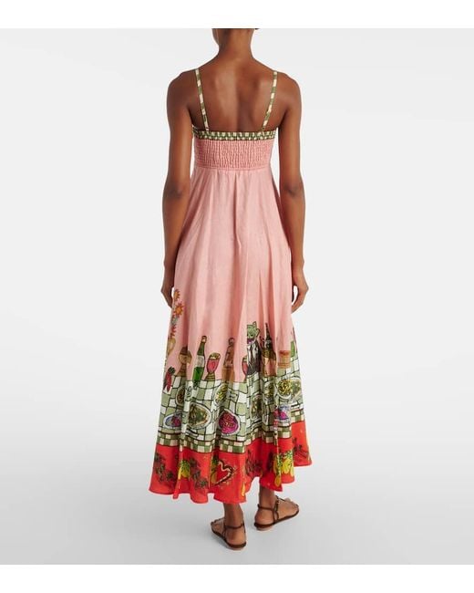 X Greg Sindel Vestido Largo Contessa De Lino ALÉMAIS de color Red