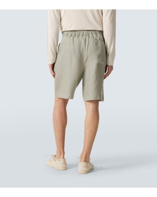 Lardini Gray Linen Shorts for men
