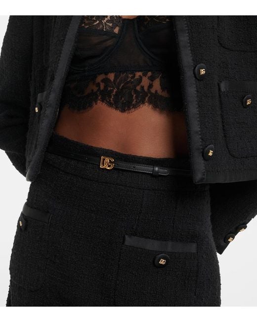Dolce & Gabbana Black Dg Leather Belt