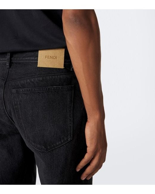 Fendi Gray Straight Jeans for men