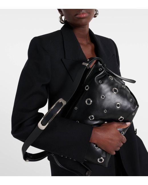 Isabel Marant Black Leyden Small Studded Leather Shoulder Bag