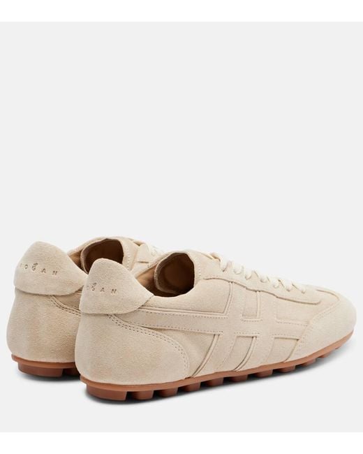 Hogan White H693 Suede Sneakers