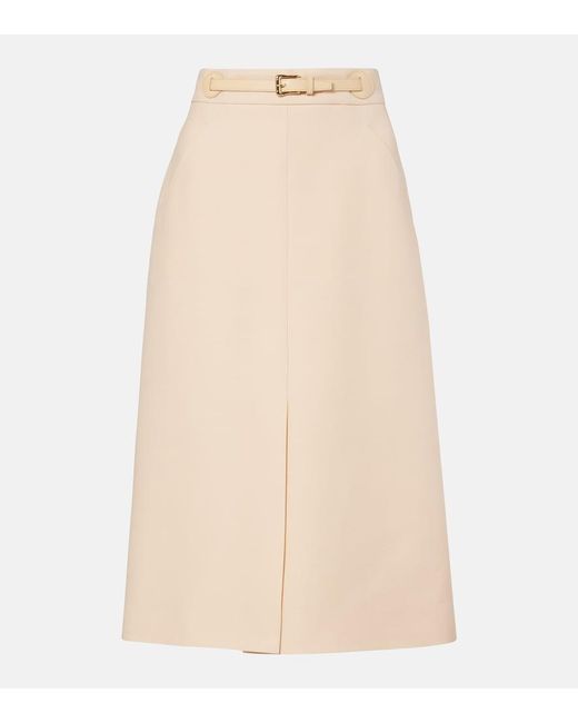 Valentino Natural Crepe Couture Midi Skirt