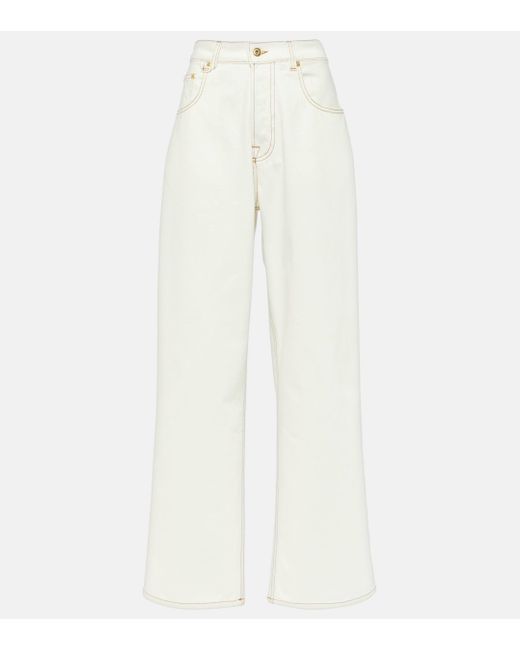 Jacquemus White Le De-nimes Large Wide-leg Jeans