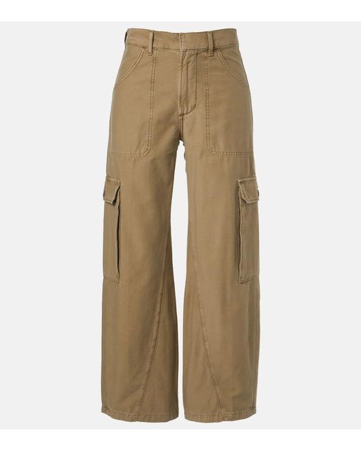 Citizens of Humanity Natural Thassos Cropped Cotton Twill Cargo Pants