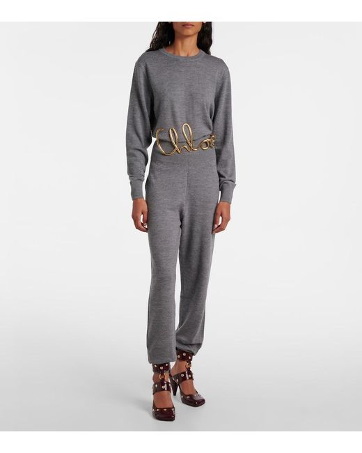 Chloé Gray Wool Sweatpants