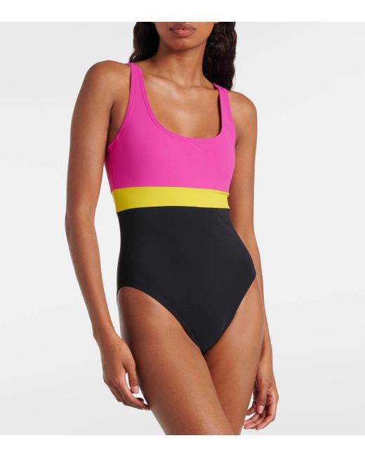 Karla Colletto Pink Colorblocked Swimsuit