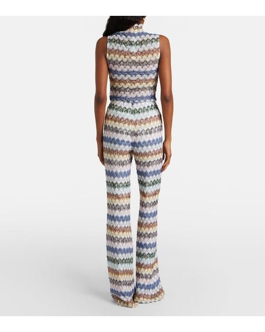 Missoni Multicolor Knitted Lame Flared Pants