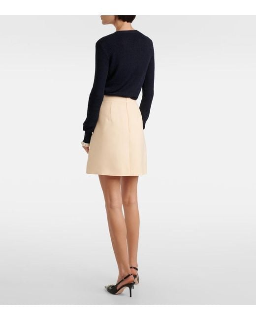 Valentino Natural Crepe Couture Bow-Detail Miniskirt
