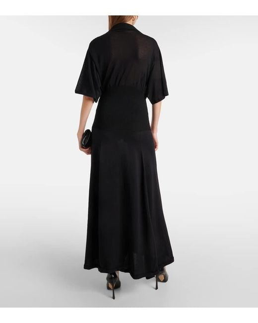 Victoria Beckham Blue Maxikleid Aus Einem Baumwollgemisch