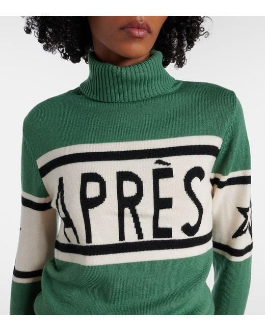 Perfect Moment Green Schild Wool Turtleneck Sweater