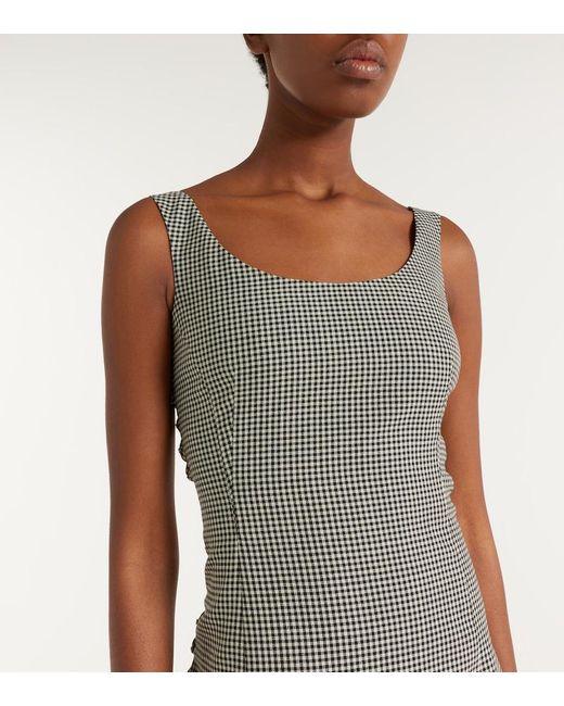 McQueen Gray Gingham Midi Dress