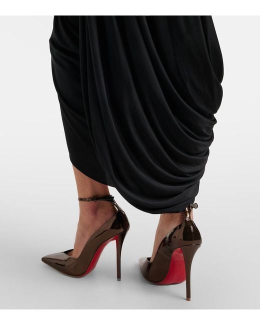 Christian Louboutin Brown Erozee 100 Patent Leather Pumps