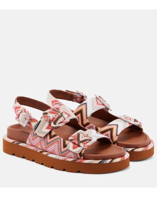 Missoni Brown Mia Raschel Sandals