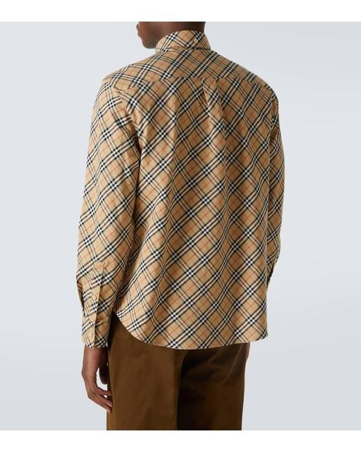 Burberry Natural Check Cotton Poplin Shirt for men