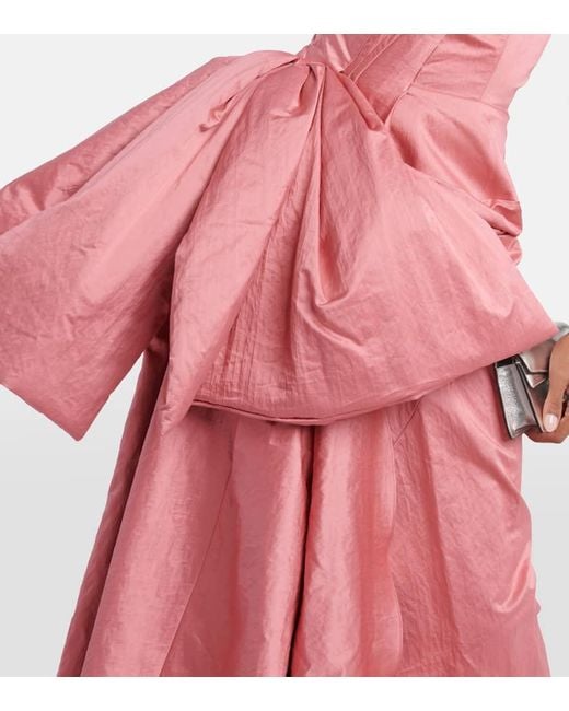 Maticevski Pink Bow-detail Cotton-blend Gown