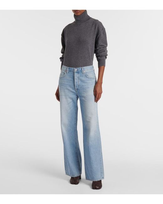 Citizens of Humanity Blue Annina High-Rise Wide-Leg Jeans